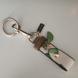 Coach Trigger Snap Bag Charm With Lime Print